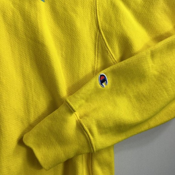 Vintage Champion Reverse Weave Pullover Yellow Sweatshirt Crew Neck Size Medium - Picture 6 of 11